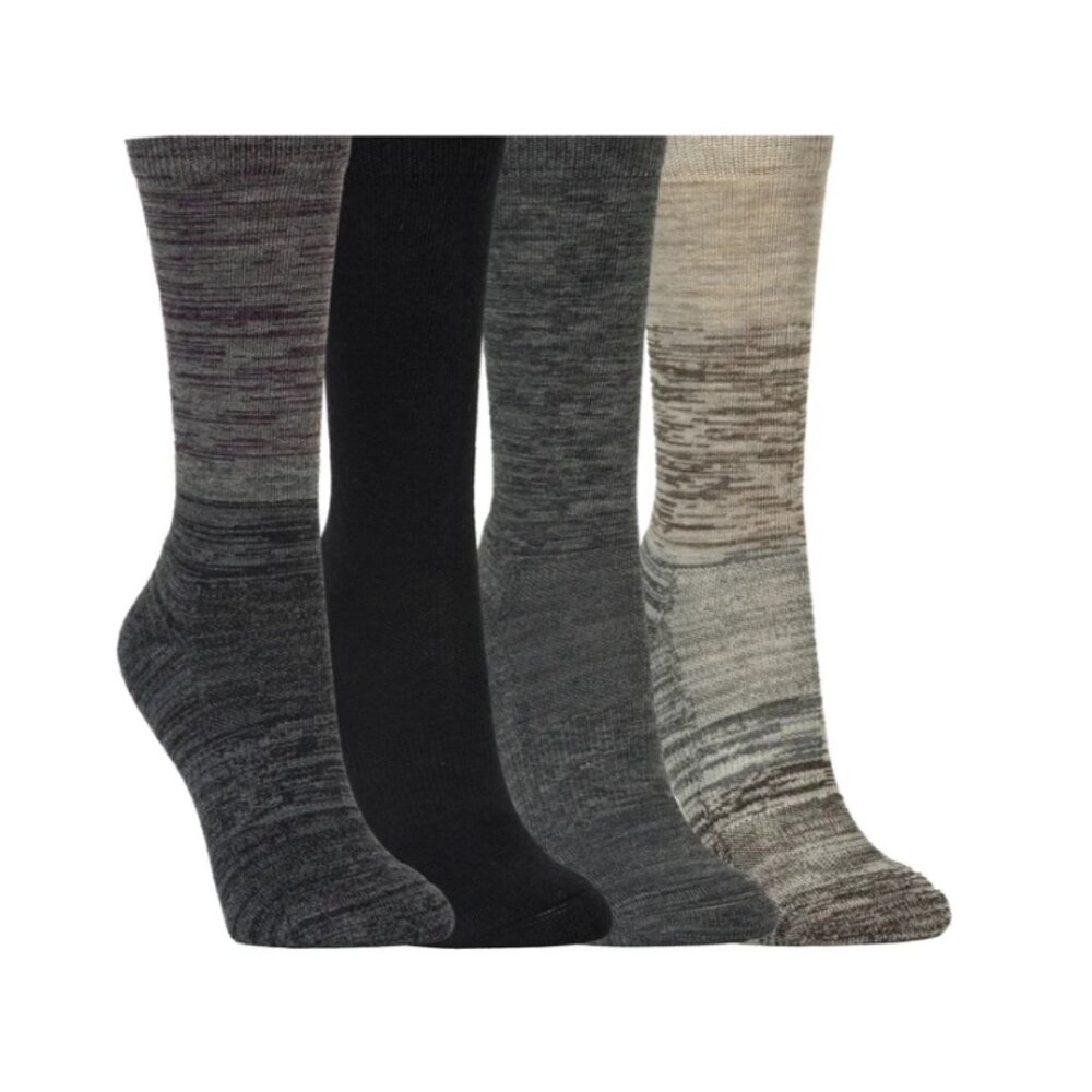 NWT Kirkland Signature Women's Extra-Fine Merino Wool Blend Crew Sock, 4-pair